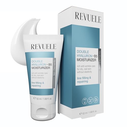 REVUELE Crème Visage Double Hyaluron + B5 – Crème Hydratant et Régénérante à l’Acide Hyaluronique, Lisse Ridules, Renforce Barrière Cutanée, Peau Douce et Lumineuse, 50 ml