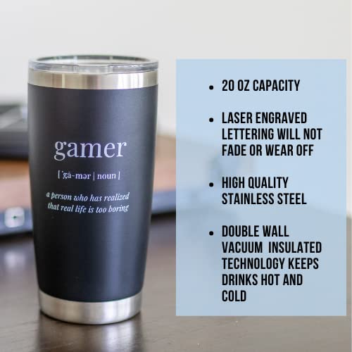 My Gamer Gifts Box - Containing Insulated Tumbler, Gaming Hat, Socks, Cool Pop Socket And Keychain. A Complete Gift Set For Gamer Teen Boys, Girls And Friends. Presents For Gamers Men And Women. #TOP3