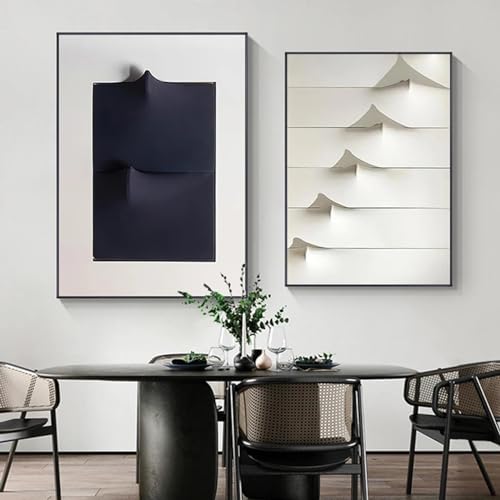 Affiches 80x120 cm salon décoration murale géométrique noire blanche peinture moderne