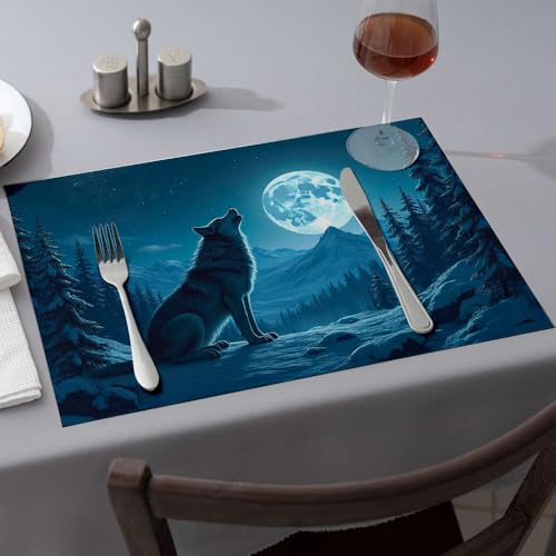 Set de table de Pâques loup lavable pour protéger la nappe des taches durant les fêtes - 2