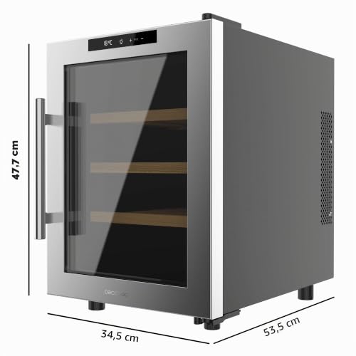 Cecotec Cave À Vin Bolero Grandsommelier 1255 Coolwood E Capacité 12 Bouteilles Étagères En Bois Contrôle Tactile - vue 3