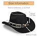 Womens Western Cowboy Hats Studded Pinched Western Cowgirl Hats Wide Brim Fedoras Hat with Belt Buckle (Size:Medium)