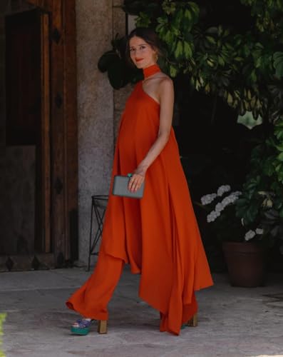 Mono Sandra naranja talla XS para mujer de corte largo y fluido