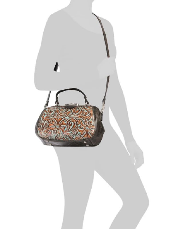 Image of Patricia Nash Gracchi Satchel Leather Handbag Purse