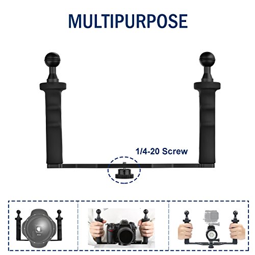 D&F Hand Grip Aluminum Alloy Stabilizer Gimbal for DSLR Camera Action Camera, Video Film Movie Making Kit for GoPro Hero 11/10/9/8/7/6 Canon Nikon Pentax Olympus