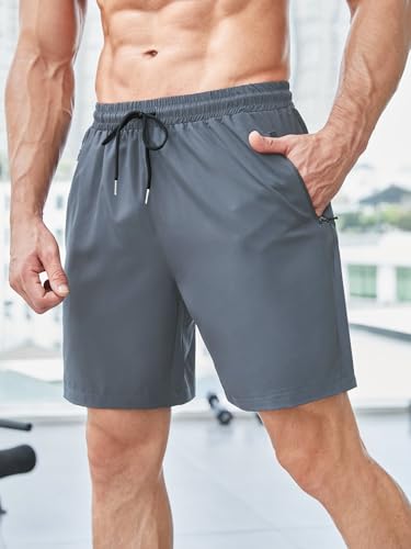 Image of TAGDO Men's Athletic Shorts with Zipper Pockets | Lightweight Workout Running Shorts Pants for Men | Elastic Waist Drawstring Gym Shorts for Training | Fitness, Sports, Casual Wear (2051)