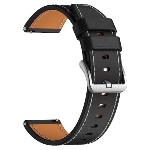 Bracelet en cuir KOSPET noir 22 mm idéal pour sublimer votre montre Magic P10 au bureau