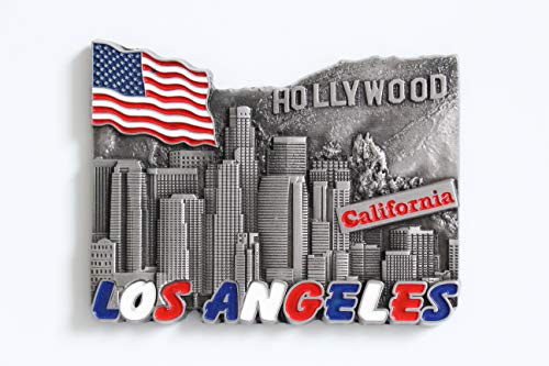 3D City Metal Fridge Magnets Country Holiday Souvenir London Paris NewYork Berlin Dubai Amsterdam Rome Prague Milan Barcelona Venice (Los Angeles)