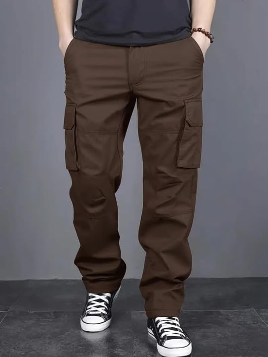 Men’s Cargo Pants Brown | Regular Fit Multi Pocket Cargo Trousers for Men | Stylish Casual Utility Pants | Comfortable-image-7