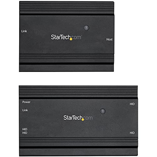Image of StarTech 4-Port USB 2.0 Extender Hub, 330ft, Metal Housing, 480Mbps, TAA | Over Single CAT5e /CAT6 Ethernet Cable (RJ45), USB Extender Hub Adapter Kit, Externally Powered, USB2004EXT100