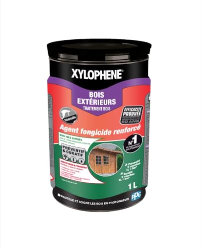 XYLOPHENE - Traitement Bois Extérieurs - Anti Insectes et Anti Termites - Spécial Bois Très Exposés Extérieur - Pour Bardage, Abris, Volets, Palissades -...