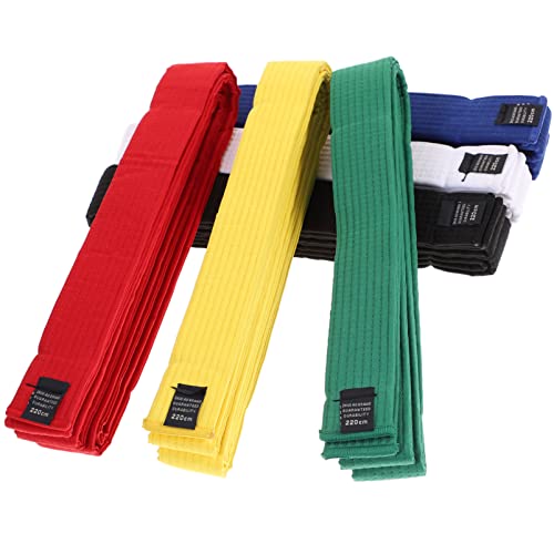 Cinturón de Taekwondo duradero y transpirable, pack de 6 cinturones de algodón para artes marciales
