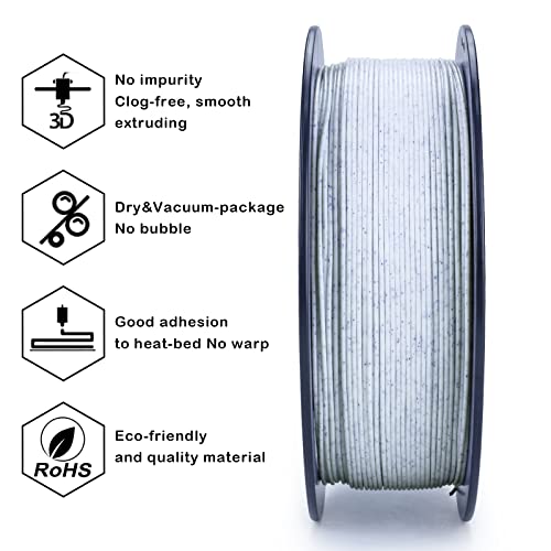 Image of ZIRO PLA Stone Filament 1.75mm,3D Printer Filament PLA 1.75mm Blue and White Color 1KG(2.2lbs) - Blue and White