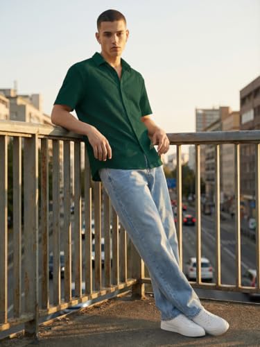 Image of Leriya Fashion Men Poly Blend Fabric | Textured Finish | Collar Neck | Button Closure | Office & Casual Wear | S-3XL