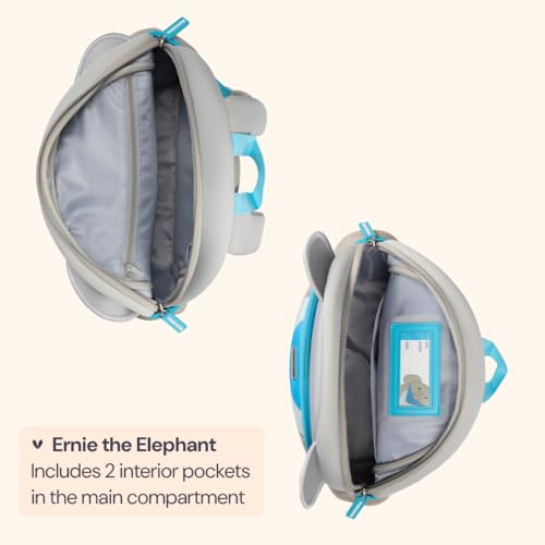 BabbleRoo Toddler Backpack, Kids Backpack - Light & Comfortable, Water Resistant Neoprene, Leash for Toddlers 1-3, Reflective Strips for Visibility, Animal Backpack, Ernie the Elephant4