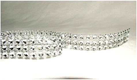 Diamante Effect Ribbon (3 rows) 2m x 15mm - Bridal Weddings Cake Occasions