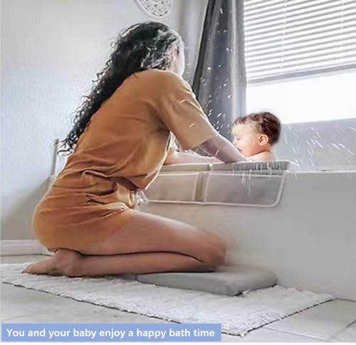 QSYZanZan Bath Kneeling Pad,Bathing Kneeler with Elbow Rest Set,with Toy Organizer,1.5" Thick,Arm Support Bathtub Knee Mat,Comfortable,Quick Drying - Image 3