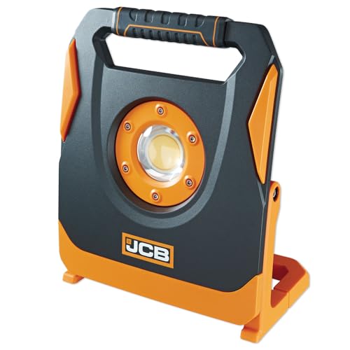 JCB Powerful, Robust Rechargable Site Light, KONNECT 4500 Lumen Brightness Work Light. Power Tool Battery Adaptor, IP65 Waterproof, Built in USB Power Bank | JCB-SL-KONNECT4500