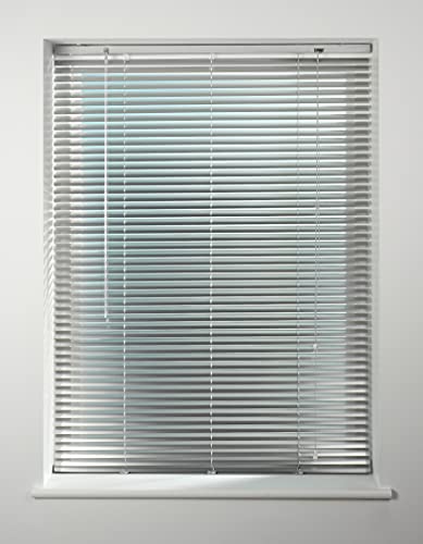 Aluminium Venetian Blind, Silver, Long Drop 210cm - (105 cm Wide)