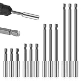 Bithalter Magnetisch, Bit Verlängerung Magnetisch 1/4'' Schnellwechsel-Bithalter für Akkuschrauber, Bohrmaschine, Bit Halterung, Bitaufnahme, Extra Starker Magnethalter, 12-teilig (60/75/100/150mm)