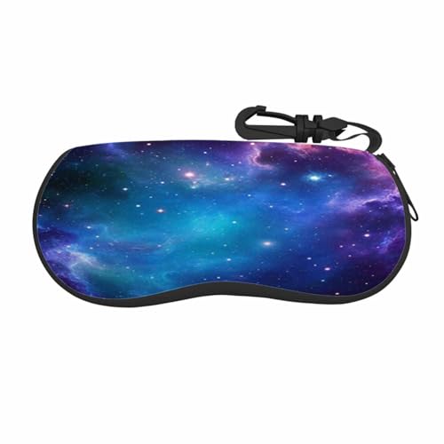 IBILIU Eyeglasses Case Galaxy Nebula Starry Night Sky Universe Space Stars Ultra Light Neoprene Sunglasses Case With Belt Clip,Soft Reading Glasses Case For Women Men