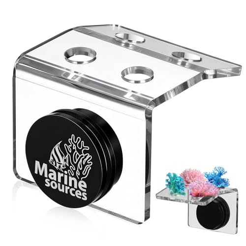 Balacoo Magnetic Coral Frag Holder, 4 Holes Acrylic Aquarium Coral Frag Rack with Strong Magnetic...