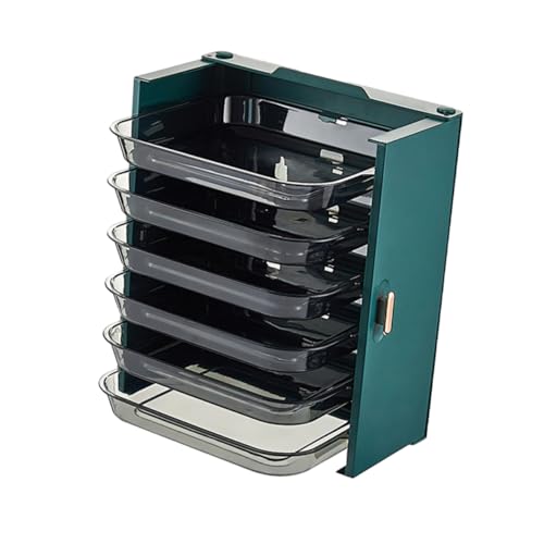 BRIGHTFUFU 1 Set Multi Layer Food Preparation Shelf Wall Mounted Dish Tray for Hotpot Bbq Kitchen Storage Organizer with Sliding Access for Retrieval Transparent Design