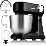 LEHMANN Impastatrice Planetaria, 1500 W, 12 Velocità, Ciotola 5 L, Accessori - Frusta, Gancio Impastare e Mescolatore, ideal Impastatrice per Pizza, Pane e Dolci - perfetta per Ogni Cucina, Nero
