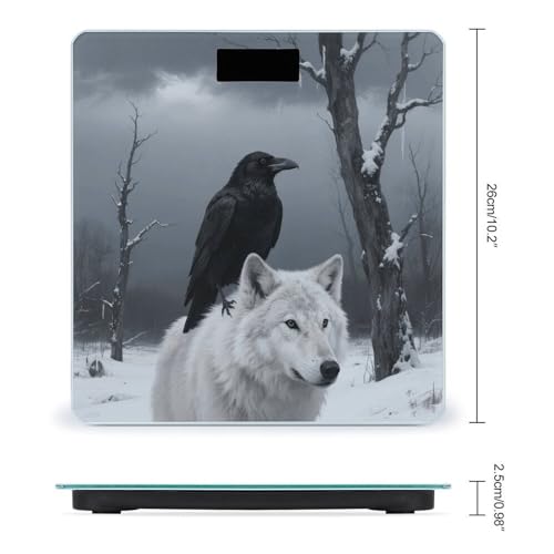 Báscula digital de baño Crow and White Wolf vidrio templado miniatura 2