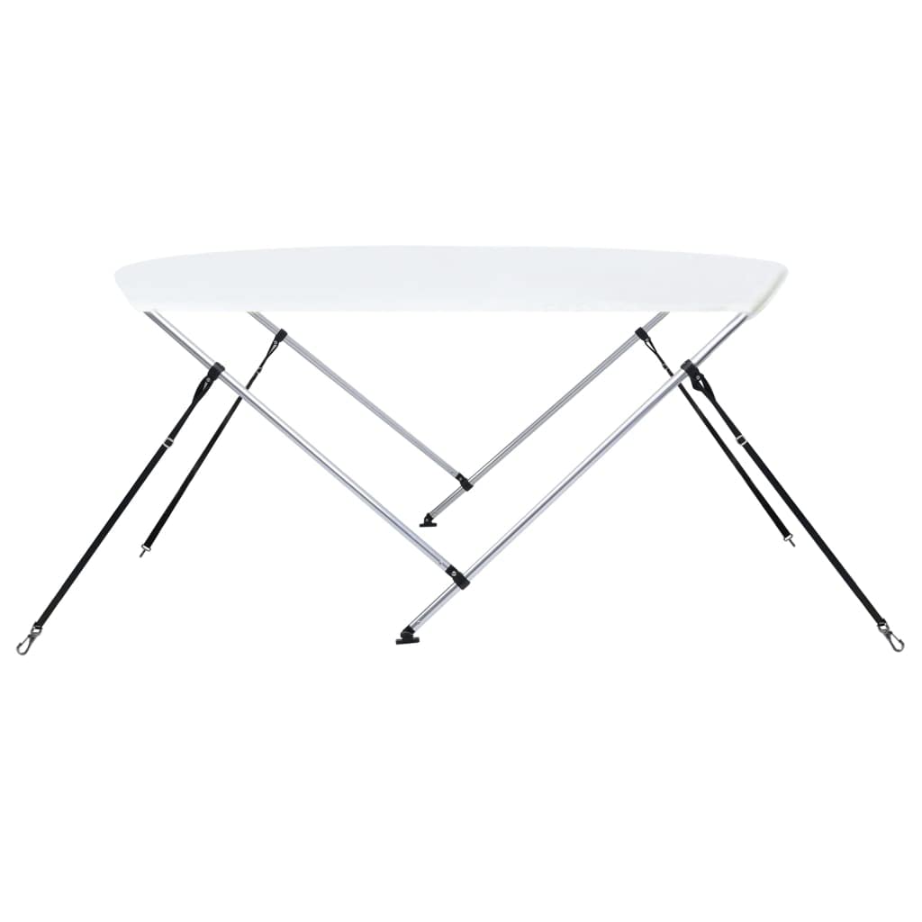 2 archi Bimini Top bianco, 150 x 120 x 110 cm, tettoia per barca, altezza 110 cm, larghezza regolabile 115-125, poliestere resistente ai raggi UV con rivestimento in PU, telaio in alluminio anodizzato
