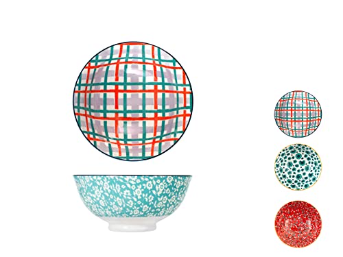 H&H Mix&Match Set 3 Coppe in Porcellana Tonde, 18cm