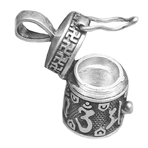 Helen de Lete Collar de plata de ley S925 con pastillero secreto vintage, Plata de ley