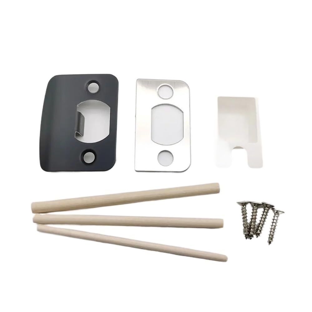 Gentryroo Black Stainless Steel Door Strike Plate Lock Cover Door Reinforcement With Screws