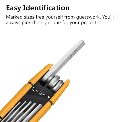Image of MULWARK 4 Pack Folding Allen Wrenches Sets | 17-Piece Complete Metric & Standard SAE Hex Key Set with Portable Holders for Basic Home Repair, Furniture Assembly, and DIY Projects