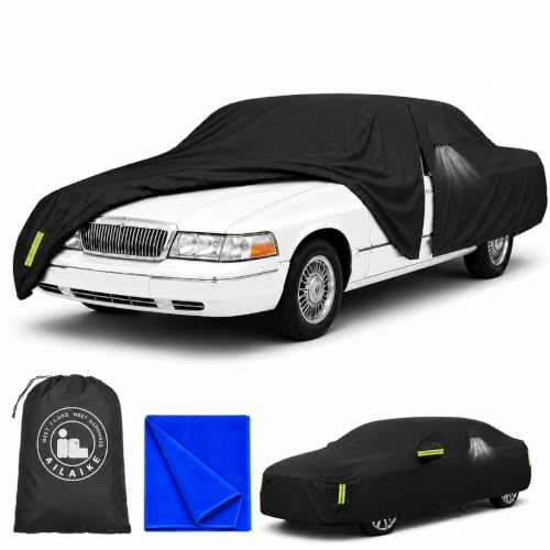 Image of Heavy Duty Full Car Cover Custom Fit for Mercury Grand Marquis. | All Weather Protection, Waterproof, Heavy Duty, Durable, UV Protection, Lightweight, Easy to install, Custom Fit