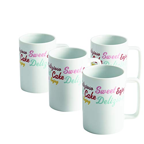 Cake Boss Serveware 4-Piece Porcelain Mug Set, 
