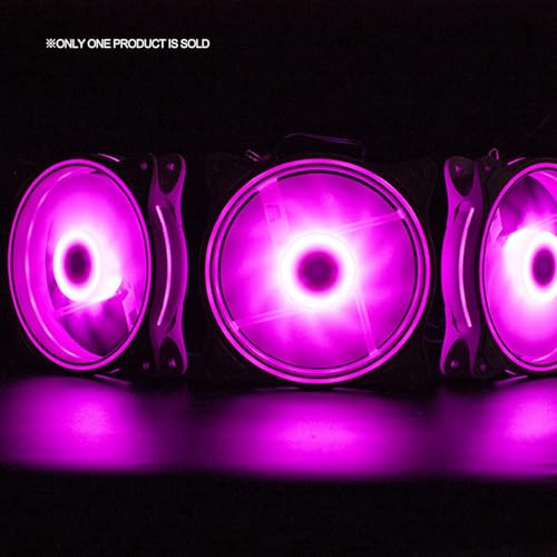 Pack de 2 ventiladores de 12 cm silenciosos con iluminación LED rosa 6