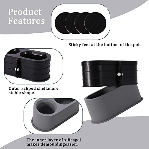 Silicone Planter Mold For Concrete Flower Pot Making, Oval + Square Diy Succulent Plant Cactus Planter Pot Mould With Tray Mold, Homemade Cement Flowerpot Molding Tool (Type D - 20Cm) #TOP3