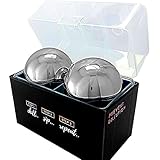 Whiskey Stones Stainless Steel Ice Cube - Giant Whiskey Balls Drink Chiller - Whisky Stone Set of 2...