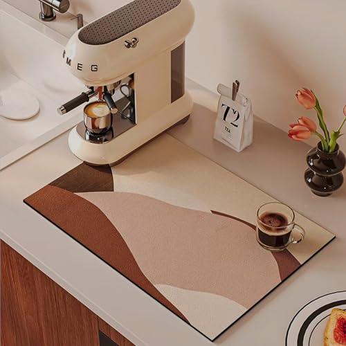 Reyoung 2pcs 24"x16" Dish Drying Mats for Kitchen Counter, Diatomite Large Dish Drying Mat, Fast Absorbent Quick Drying Dish Mat, Dish Drying Kitchen Mat with Anti-Slip Rubber Backed