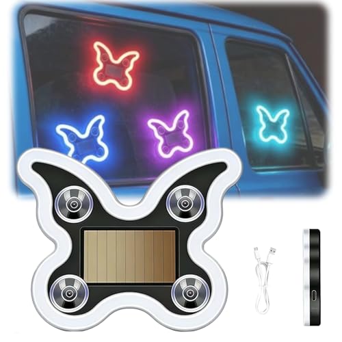 Car Solar Powered Butterfly Neon Window