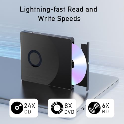 Unidad externa de Blueray/DVD 8 en 1 para PC, unidad externa de CD/DVD para laptop, compatible con disco 3D de 100 G, grabadora Bluray con puerto HDMI/LAN/USB 3.0/Type-C/SD/TF, reproductor Blu-ray - imagen 2