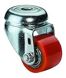 Radbreite: 25 mm BS Rollen Lenkrolle ohne Platte (Kompaktrolle Tragkraft: 100 kg, Durchmesser Rad: 50 mm, Kugellager) A601.C10.035