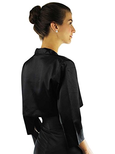 Luxury Divas Dressy Satin 3/4 Sleeve Bolero Shrug Jacket4