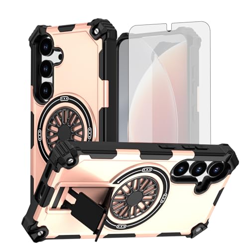 Coque Samsung S24 5G Asuwish rose gold avec protège-écran verre et béquille