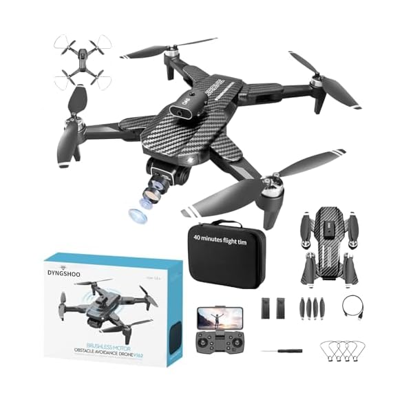 4k Drone (Equipped with dual cameras), Foldable Drones, small-scale Drone With Height Setting Function, Six-pass Gyroscope, Gesture Photo, Video Recording, Headless Mode, Emergency Stop, Trajectory Flight, Gravity Sensing, and Auto-photography for Adults and youth (40 minutes flight time)