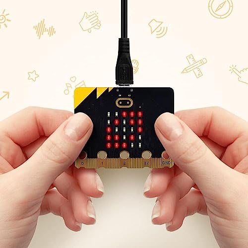 Image of IDUINO Basic Starter Kit for BBC Microbit V2.2, Graphical Programming STEM Kit Built-in Speaker and Microphone LED Display Coding for Kids Teens + Microbit GPIO Expansion Board & USB Cable