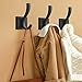 TOFIIGREM Black Towel Hooks, Coat Robe Hooks Bathroom Entryway Mudroom Pool Hooks for Wall Mount Hanging Towels Bathrobe Key Hat Backpack (2 Pack, Black)