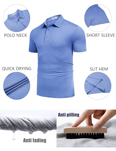 Image of COOFANDY Men's Polo Shirt Golf Quick Dry Performance Short Sleeve Moisture Wicking Athletic Polo Collared Tennis T-Shirt