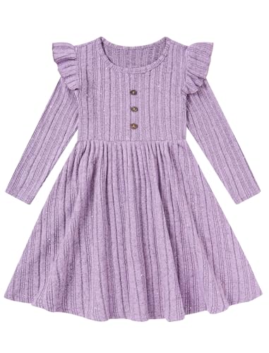 LIFAky Girls Textured Knit Sweater Dress Long...